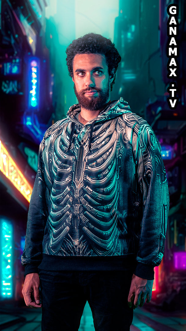 Sweat à capuche "Cuirasse du Guerrier Squelette"