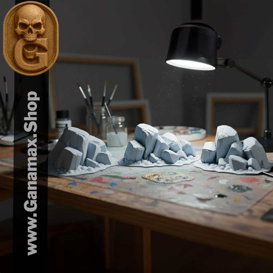 Décor Rocaille 3D – Rochers Détailés pour Wargames et Dioramas