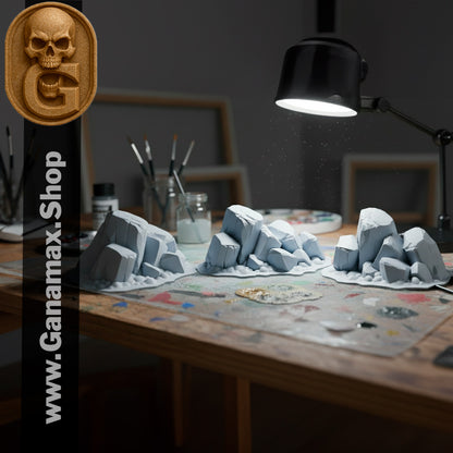 Décor Rocaille 3D – Rochers Détailés pour Wargames et Dioramas