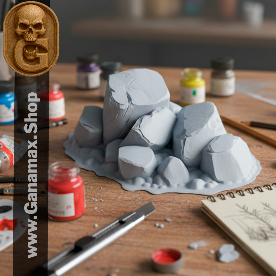 Décor Rocaille 3D – Rochers Détailés pour Wargames et Dioramas