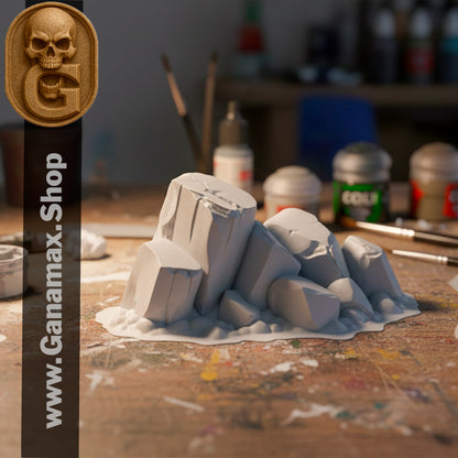 Décor Rocaille 3D – Rochers Détailés pour Wargames et Dioramas