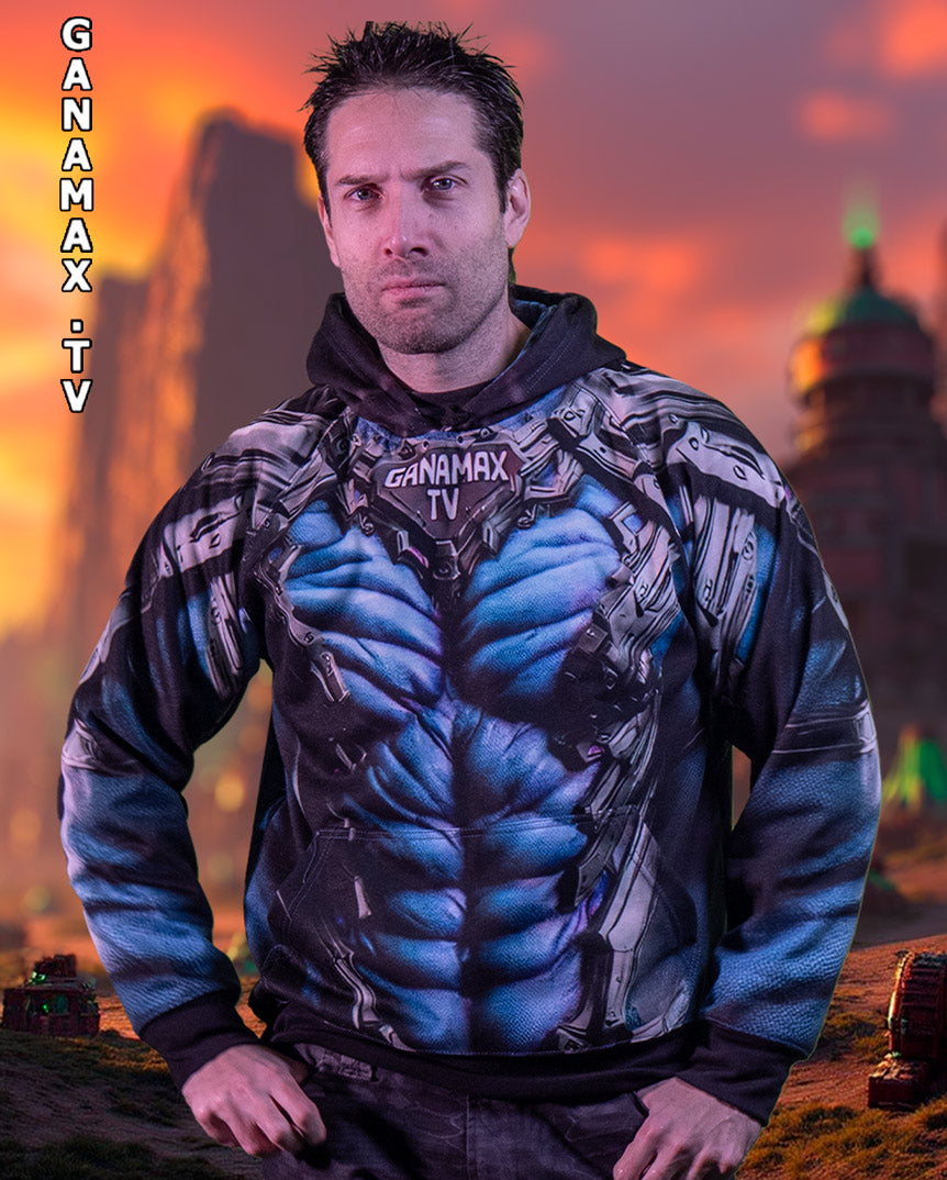 Sweat à capuche "Sweater de Wargame Guerrier Ork Futuriste"