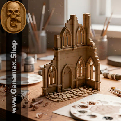 Ruine Gothique 01 – Décor immersif en résine pour wargames et JdR (précommande)