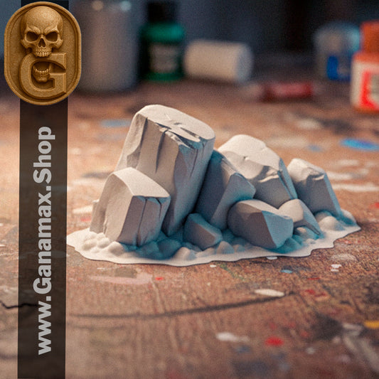 Décor Rocaille 3D – Rochers Détailés pour Wargames et Dioramas