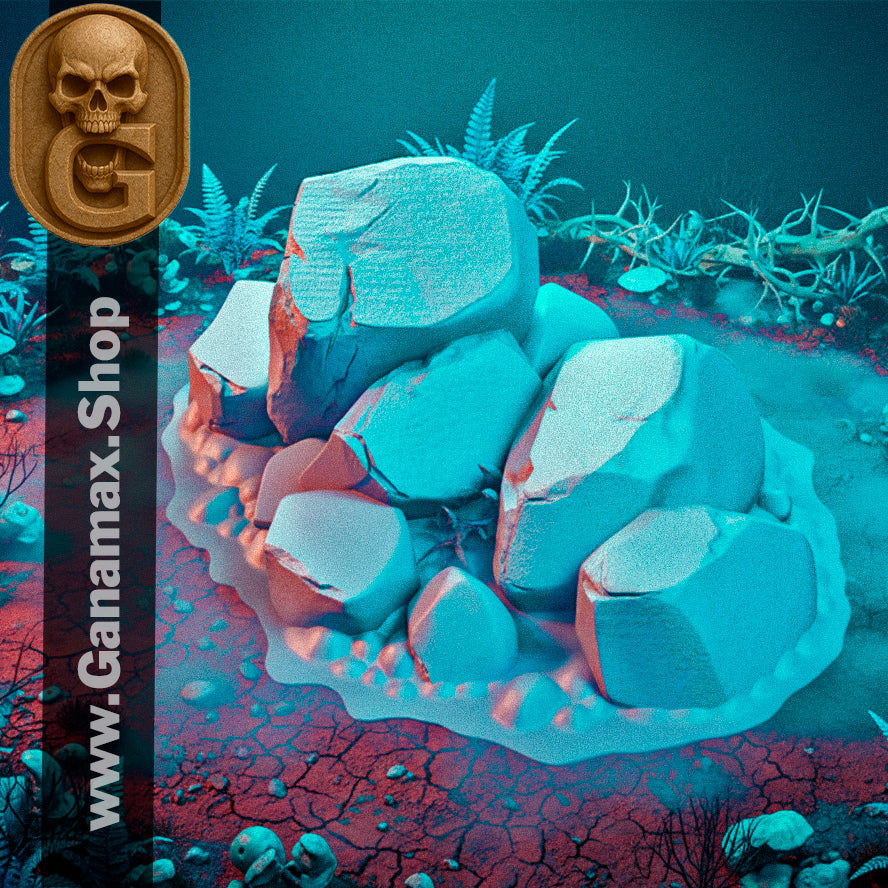 Décor Rocaille 3D – Rochers Détailés pour Wargames et Dioramas