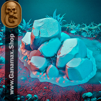 Décor Rocaille 3D – Rochers Détailés pour Wargames et Dioramas