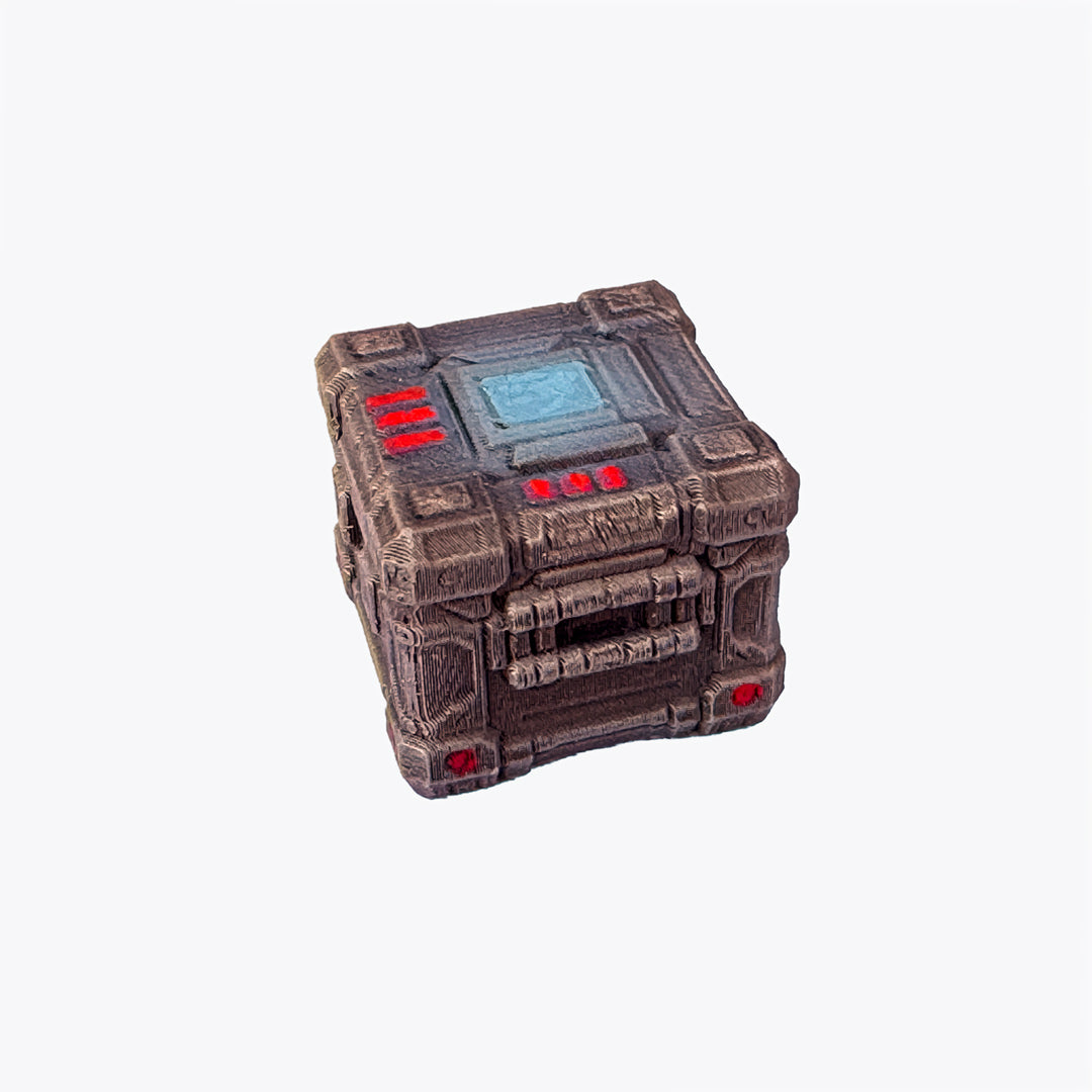 Caisse de Stockage Sci-Fi Ganamax – Décor de Couvert pour Wargames & JDR