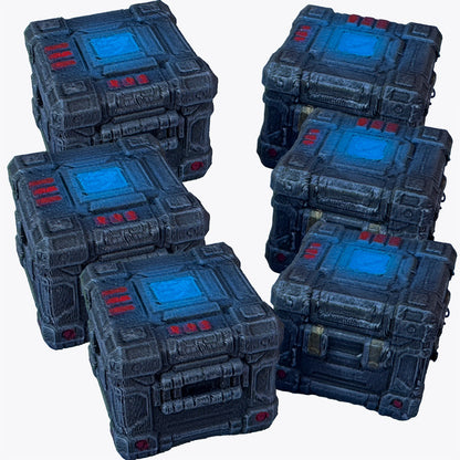 Caisse de Stockage Sci-Fi Ganamax – Décor de Couvert pour Wargames & JDR