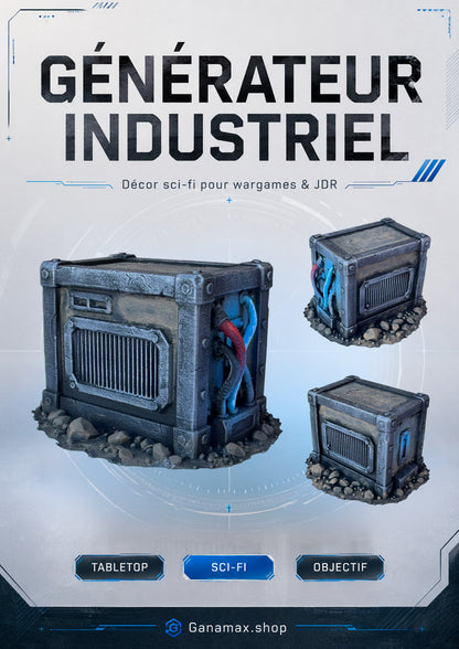 Générateur industriel sci-fi Ganamax – Décor 3D immersif pour wargames et jeux de rôle