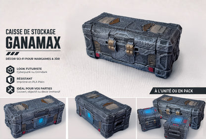 Caisse de Stockage Ganamax – Décor Sci-Fi pour Wargames & JDR