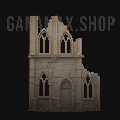 Ruine Gothique 01 – Décor immersif en résine pour wargames et JdR (précommande)